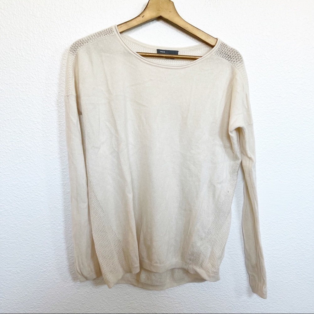 Vince- Women’s Cream Knit Cashmere Sweater XS